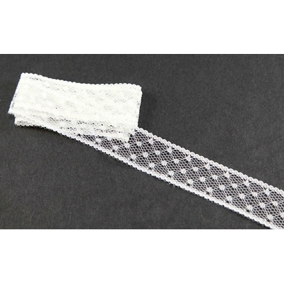 Silónová čipka - smotanová - šírka 2,5 cm