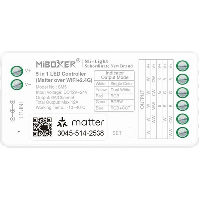 Ovladač Miboxer 5v1 LED WiFi Matter IP20