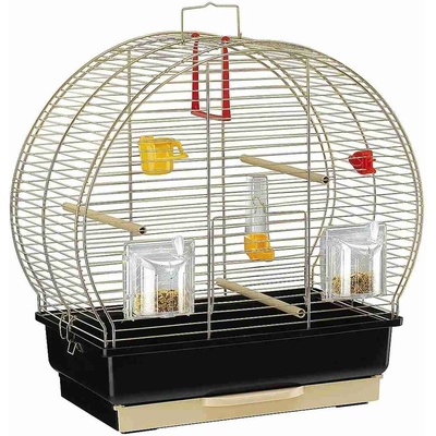 Ferplast - Cage Luna Antique 2 BRASS - Оборудвана клетка за канарчета , екзотични и други малки птици - размер 44, 5 x 25 x 45, 5 см