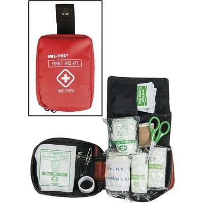 Mil-Tec Sada první pomoci First Aid Midi Červená