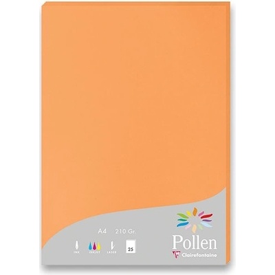 Clairefontaine - barevná dopisní karta - A4, 25 ks, oranžová 210 g
