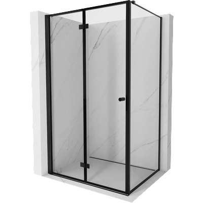 Mexen Mist-F сгъваема душ кабина лява 85 x 80 см, черна рамка, черно - 8A6T-085-080-70-70-L (8A6T-085-080-70-70-L)