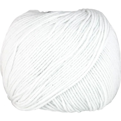 Pletací / háčkovací příze Vlna-Hep JEANS 8002 bílá, jednobarevná, 50g/160m