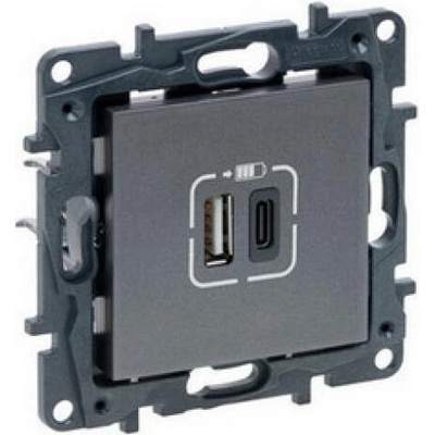Legrand Niloé Step nabíječka USB A+C USB-C 3A ocel 863440