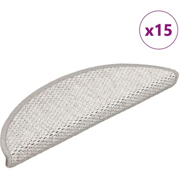 vidaXL Самозалепващи стелки за стълби сизал 15 бр 56x17x3 см платина (326858)