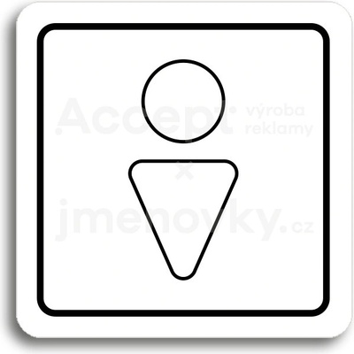 ACCEPT Piktogram WC muži III - bílá tabulka - černý tisk