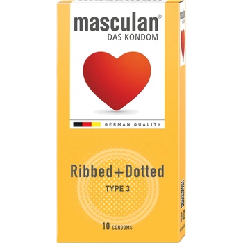 Image 1 of Masculan Ribbed & Dotted 10 pack