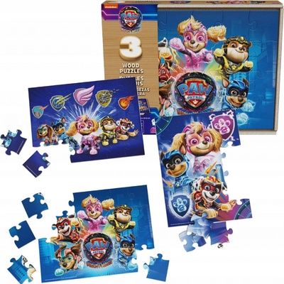 Spin Master Mighty Movie Dřevěné Tlapková patrola Sada 3 x 24 dílků