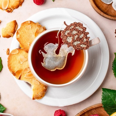 Tea Heritage Čaj rooibos s červeným pomečančem Squirrel hnědá barva papír textil 5 ks