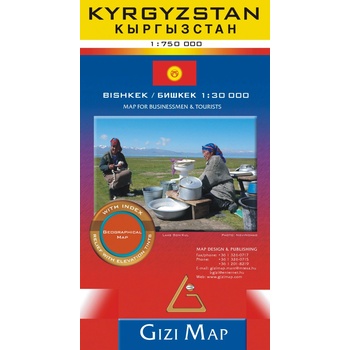 Kyrgyzstan 1:750t mapa Bishkek 1:30t plán města GIZI