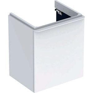 Geberit Smyle Square - Шкафче за умивалник, 54x43x62 см, 1 врата, панти отдясно, лъскаво бяло/матово бяло 500.365. 00.1 (500.365.00.1)