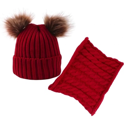 HARAHU Детска шапка тунелен шал cu-21533 - Червена kp21533 (cu-21533)