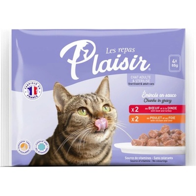 Plaisir cat KAPSA MULTIPACK pre dospelé aj sterilizované mačky 4x 85 g