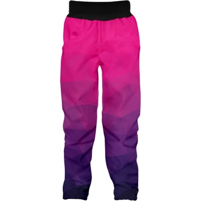 Wamu Dětské softshellové kalhoty Mozaika fialové