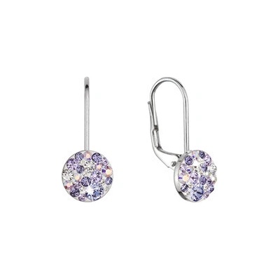 Evolution Group Cz Stříbrné náušnice s krystaly Swarovski, Violet 31321.3