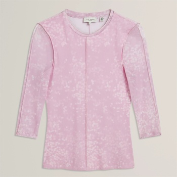 Ted Baker Ted Baker Mesh Print Top - Pl-Pink