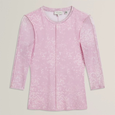 Ted Baker Ted Baker Mesh Print Top - Pl-Pink