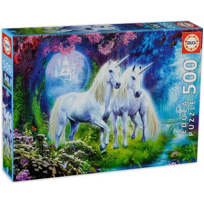 Educa Пъзел Educa от 500 части - Еднорози в гората (EDU17648)