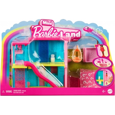 Mattel Barbie MiniLand domeček Modrý dům s doplňky a panenkou