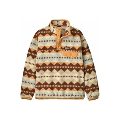 Patagonia Lightweight Synch Snap-T Pullover Kids Diamond Stripe: Flurry Green hnědá