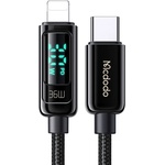 Mcdodo Кабел - Mcdodo (CA-8810) - USB-C → Lightning, 36W, цифров дисплей, 1.2m - Черен