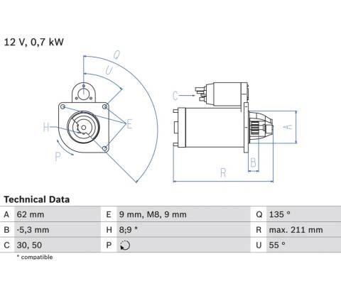 BOSCH Štartér 0986017930