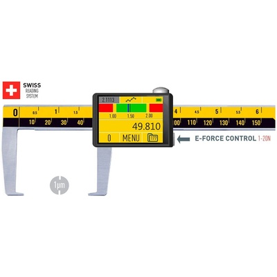 Microtech Дигитален шублер за измерване на външни канали Microtech MICRON DataMet eForce 1-20 N - 150 мм, 0, 001 мм (141430158)