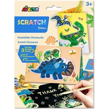 Škrabací kartičky Blahopřání dinosauři