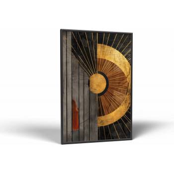 Abstrakt Zlatá Expanzia | Obraz Vintessia v ráme Rozmery obdĺžnik: 50x75, Rám: Čierny matný-alu