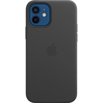 Apple iPhone Leather Case with MagSafe - оригинален кожен кейс (естествена кожа) за iPhone 12, iPhone 12 Pro (черен)