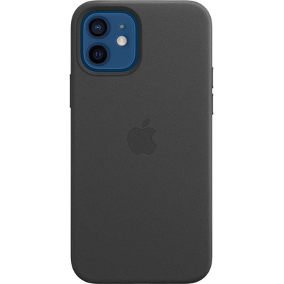 Apple iPhone Leather Case with MagSafe - оригинален кожен кейс (естествена кожа) за iPhone 12, iPhone 12 Pro (черен)