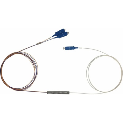 Conneu Оптичен PLC сплитер 1х2 с SC-UPC конектори, Blockless, Conneu (CNPLC-102-SC1-SC1-BL)