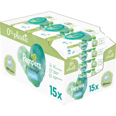 Pampers Harmonie Aqua Dětské Čisticí Ubrousky 15 x 48 ks – Zboží Dáma