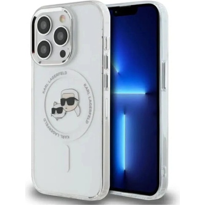 KARL LAGERFELD Калъф Karl Lagerfeld IML Metal Karl & Choupette Head MagSafe за iPhone 14 Pro Max - бял (3666339284312)