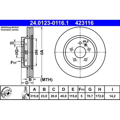 Brzdový kotouč ATE 24.0123-0116.1