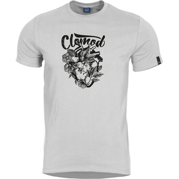 CloMod Къса тениска "Flower heart", бяла (C090013-FL-00)