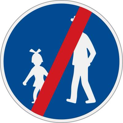 Dopravní značka C7b Konec stezky pro chodce