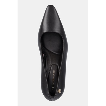 Tommy Hilfiger Кожени обувки с тънък ток Tommy Hilfiger TH LOGO LTH PUMP SLANTED HL (FW0FW09008)
