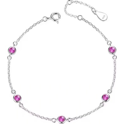 For Silver Jemný náramek s růžovými zirkony - Stříbro 925