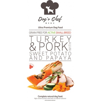 Dog's Chef Turkey & Pork With Sweet Potato and Papaya Active Small Breed 2 kg