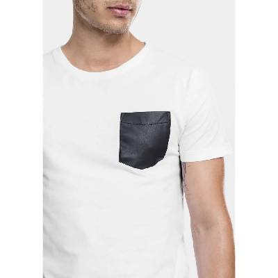 Тениска Urban classics Leather Imitation Pocket short sleeve T-shirt - White (White / Black)