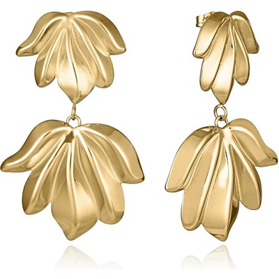 Viceroy Úchvatné pozlátené náušnice Listy Chic 15158E01012