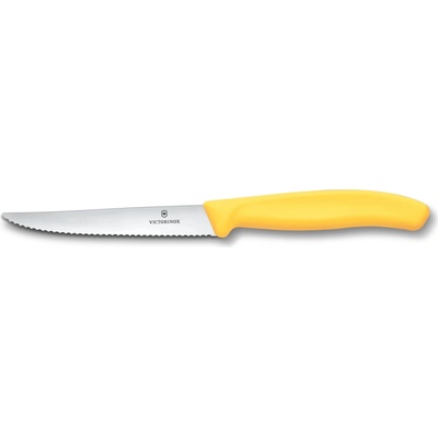 Victorinox 6.7238.C1 nôž na steak a pizzu, 11 cm, zúbkovaná čepeľ, žltý