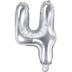 PartyDeco Балон от фолио Mini - число 4 сребърен 35 см