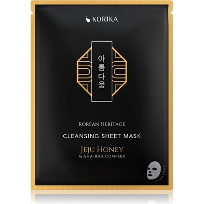 KORIKA Korean Heritage Jeju Honey & AHA-BHA Complex Cleansing Sheet Mask plátenná maska s čistiacim efektom 25 g