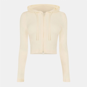 Jack Wills Суичър Jack Wills Knitted Zip Hoodie Women - Vintage White