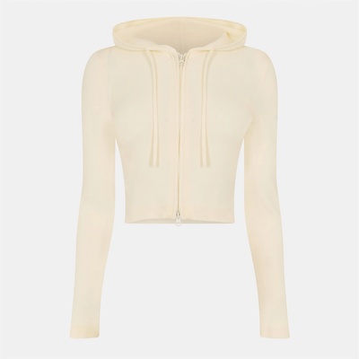 Jack Wills Суичър Jack Wills Knitted Zip Hoodie Women - Vintage White