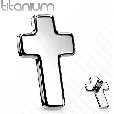 Šperky4U náhradní křížek k dermálu titan závit TIT1080