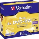 Médiá na napaľovanie Verbatim DVD+RW 1,4GB 4x, 5ks