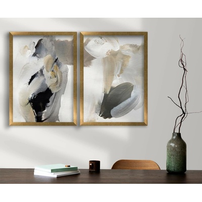 ASIR Obraz na MDF s rámem 2ks ABSTRAKTNÍ MALBA 38 x 53 cm